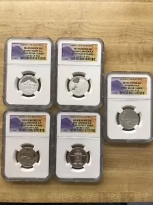 2010-S SILVER ATB Quarter 5 coin set-NGC PF70 Ultra Cameo-Banned Labels *Rare* - Picture 1 of 1