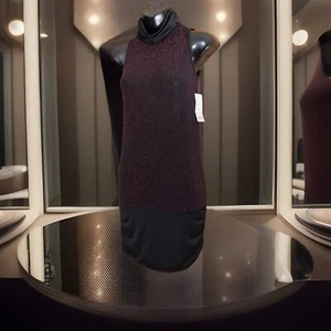 LATINO PARIS ROT/SCHWARZ STRETCH LUREX MINIKLEID EINGRÖSSE - Bild 1 von 12
