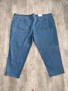 Harbor Bay Jeans Men 64X30 Blue Denim Continuous Comfort Waistband Loose Fit NWT
