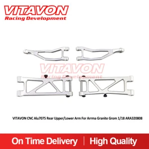 VITAVON CNC Alu7075 Rear Upper/Lower Arm For Arrma Granite Grom 1/18 Typhon Grom - Picture 1 of 4