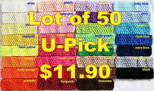 ロット 50 かぎ針編みヘッドバンド ベビー ガールズ 1.5 インチ U 色をお選びください。