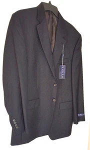 Ralph/ RALPH MEN JACKET SZ 40R Black/Gray pinstripe 100% Wool NWT - Picture 1 of 10