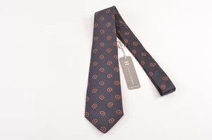 Hickey Freeman NWT Boys Neck Tie Black W/ Orange Blue Plaisley 100% Silk - Picture 1 of 6