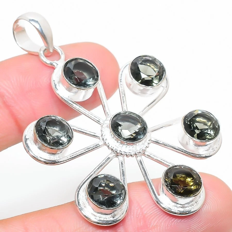 Alexandrite Gemstone Handmade 925 Sterling Silver Jewelry Pendant Sz 2" - Image 1 of 1