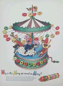 Anuncio impreso Life Savers Candy 1946, Candy Merry-Go-Round. - Imagen 1 de 1