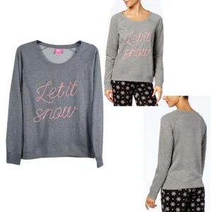 Jenni Womens Lounge Graphic Pajama Top Let it Snow New Choose Size Long Sleeve - Picture 1 of 5
