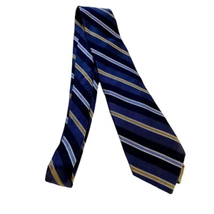 #7891 Blue and Yellow Stripped Tailored Culture Stanfford Mens Necktie - Picture 1 of 5