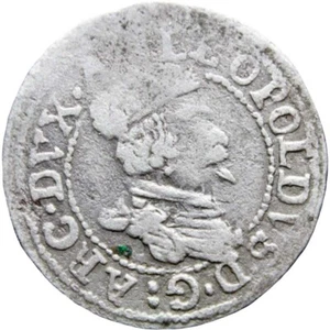 1619 - 1632 Tyrol 1 Kreuzer Leopold V Archduke of Austria Silver Coin (MO1154-) - Picture 1 of 2