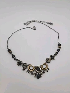 Ayala Bar Israel Beautiful Black Copper & Gold Beaded Fabric Artisan Neckace - Picture 1 of 5