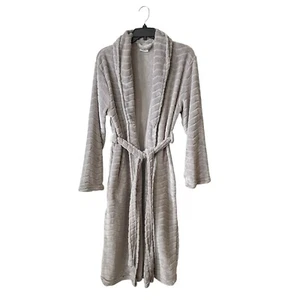 CVS Morgenmantel Damen Einheitsgröße grau Langarm Taille zum Binden Plüsch kuschelig warm - Bild 1 von 5