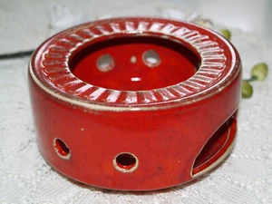Stövchen aus roter Keramik Töpferware Töpferei Handarbeit Geschenk - Bild 1 von 4
