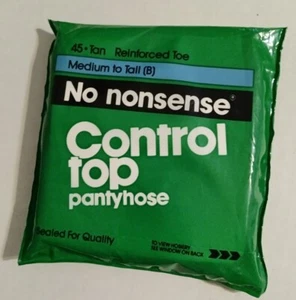 Vintage No Nonsense Strumpfhose NOS Control Top 45 - hellbraun Sandalfoot - Bild 1 von 1