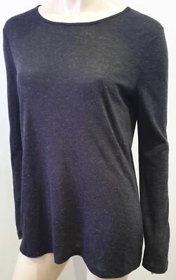 T ALEXANDER WANG Charcoal Grey Eyelet Rear Long Sleeve Sweater T-Shirt Top M Foto 1 de 4