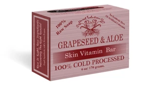 YADAIN 100 % KALTVERARBEITETE ROHE SEIFE: TRAUBENKERN & ALOE 6 Unzen / 170 Gramm - Bild 1 von 2