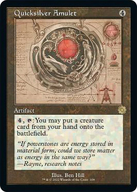 MTG - Quicksilver Amulet - Retro Schematic, Brothers War Retro Frame - Image 1 of 1