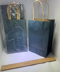 25 Small Navy Blue Shopping Kraft Retail Gift Merchandise Bag 5.25x3.25x8.45 - Foto 1 di 9
