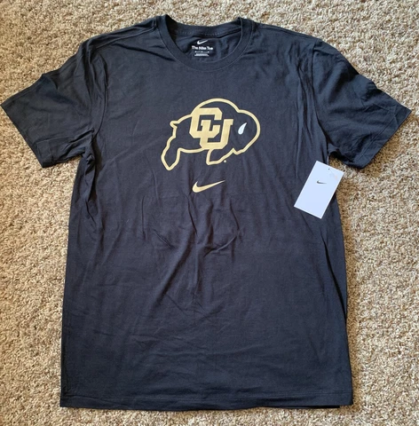 New Nike Colorado Buffaloes Shirt Adult Large Black Buffs Football Dri Fit Mens Cover