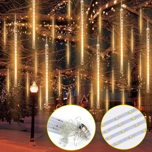 LED Lights Meteor Shower Rain Xmas Snowfall Tree String Light Garden Party Decor - Picture 1 of 12