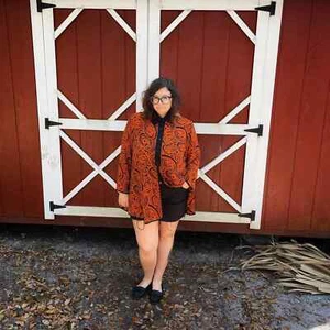 Vintage 80s Foxy Sheer Swirl Print Tunic Slit Neon Orange Navora Volup L XL XXL - Picture 1 of 9