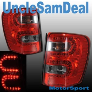 FOR JEEP GRAND CHEROKEE RED SMOKE LENS LED TAIL LIGHTS PAIR DIRECT FIT PAIR - Picture 1 of 2