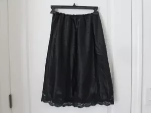 Body chic vintage USA anni 80 taglia M vita 27-29" nero 25"L mezzo slip orlo pizzo - Foto 1 di 10
