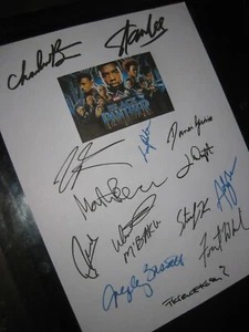 Black Panther Signed Film Script X14 Chadwick Boseman Michael B Jordan reprint - Picture 1 of 1
