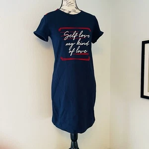 ELA "Self Love My Kind of Love" Blue & Red Dress Celebrate Women - SIZE 6 (B9) - Picture 1 of 10
