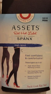 NEW ASSETS SPANX Red Hot Label Women’s Brown High Waist Shaping Tights Size 6 - Picture 1 of 5