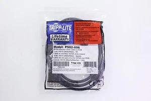 TRIPP LITE P502-006 SVGA MONITOR GOLD CABLE W/RGB COAX HD15 MALE/MALE 6FT LOT/3 - Picture 1 of 1