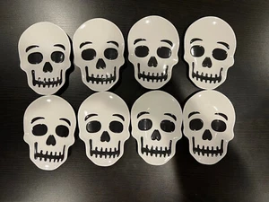 NEU 8er Set Totenkopf Halloween gruselig Kunststoff Vorspeisen Teller - Bild 1 von 4