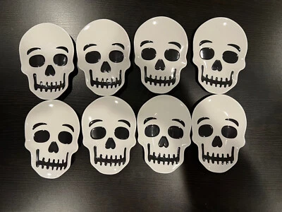 NEW Set Of 8 Skull Halloween Spooky Plastic Appetizer Plate - Image 1 of 4