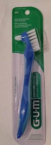 GUM Denture Brush - Dual Headed Hard Bristle Toothbrush for Dentures & Acrylic R - Picture 1 of 4