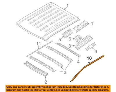 Ford OEM 99-16 F-250 Super Duty Cab Roof Components-Weatherstrip 9C3Z2651222A - Imagem 1 de 2