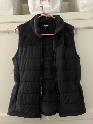 Chaleco para mujer Fila negro, piel sintética mediano, se ajusta como pequeño 4/6 Foto 1 de 4