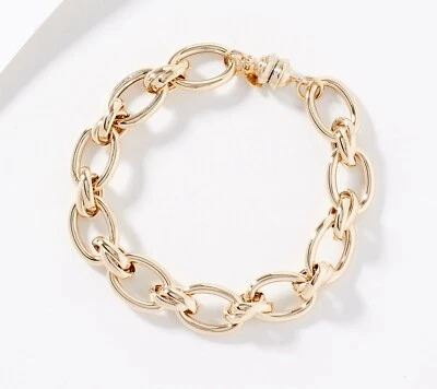Brazalete de eslabones magnéticos Rolo ovalados oro Eterna 14K 9,18 gr QVC J405727 ORIG $2124 Foto 1 de 4