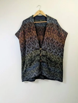 Peruvian Connection Alpaca Brown Art-to-Wear Sleeveless Waistcoat Tank Top XL - Image 1 of 3