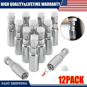 12 Pack 1/4" Hydraulic Hose End Fittings: 1/4" I.D. Hose x 1/4" JIC 37 ° Female - Picture 1 of 16