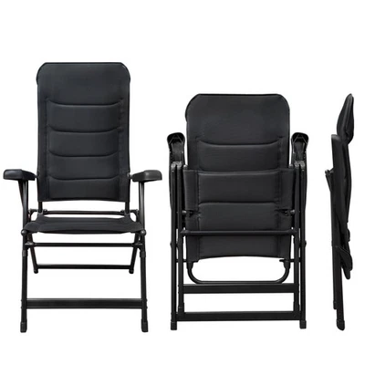 osoltus Alu Camping Klappsessel Hochlehner 3D Soft Touch Black Magic