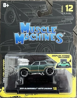 Muscle Machines 1970 Oldsmobile Vista Cruiser #12 Green Metallic Gold Stripes - Image 1 of 4