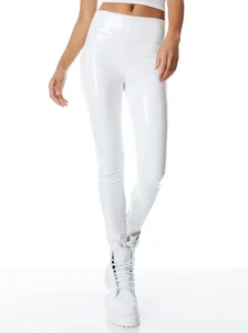 Alice + Olivia Off White Maddox Vegan Leder Legging Hose $ 195, Größe 0 Neu mit Etikett - Bild 1 von 7