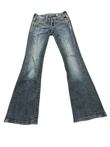 Jeans Miss Me ragazza taglia 10 blu stivaletto Distresse impreziosito elasticizzato-JK5014BG6 - Foto 1 di 7