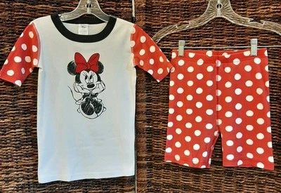 Hanna Andersson Disney Minnie Mouse Polka Dot Organic Shorts Pajamas Girl's 10  - Image 1 of 4
