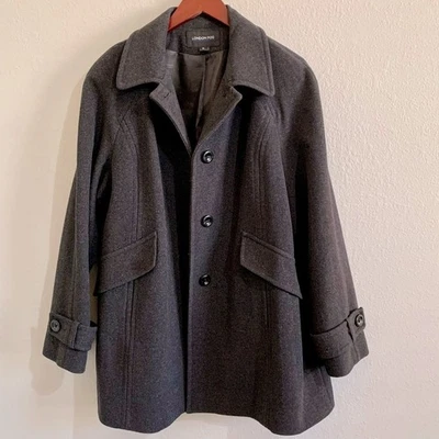 London Fog 羊毛混纺大衣 - 灰色纽扣前大衣 - 男式 XL — 第 1/4 张图片
