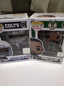 funko pops Jonathan Taylor 179 And Damian Lillard 177 NBA And NFL - Picture 1 of 5