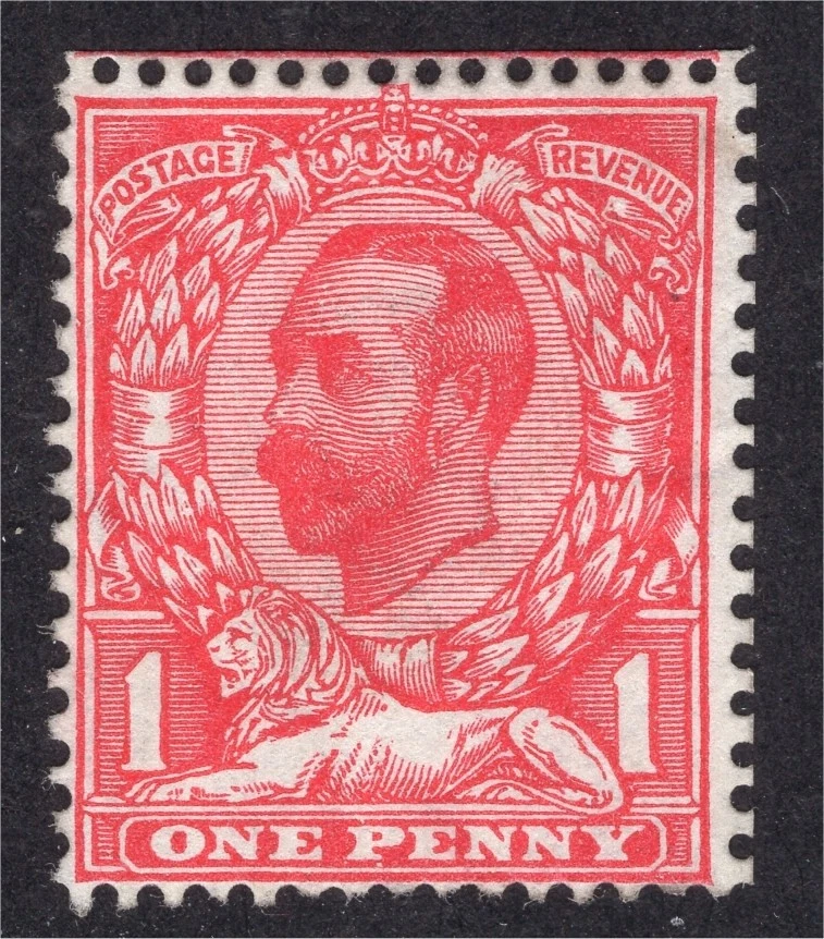 GB 1911 George V 1d carmine perf 15 X 14  mint hinged  watermark inverted! - Image 1 of 1