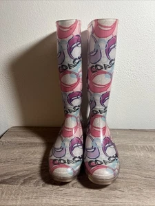 Coach Regenstiefel Damengröße 7B mohnfarben bunte Grafik - Bild 1 von 9