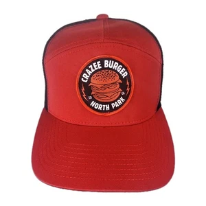 Crazee Burger North Park Trucker Hat Red Black Mesh Snapback Cap San Diego CA - Picture 1 of 10