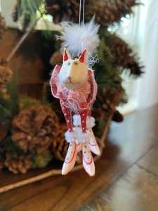 Krinkles Patience Brewster Red Polka Dot Cat Buffy Cat Mini Ornament Dept 56 - Picture 1 of 2