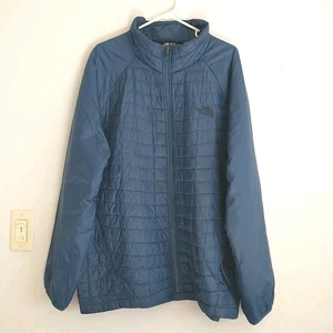 The North Face Thermoball Jacket Mens 2XL Blue Puffer Insulated Full Zip Pocket - Picture 1 of 11