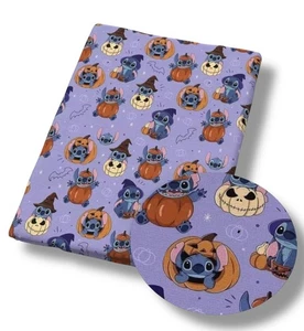 Punto Calabaza Púrpura Halloween Lilo Angel 100% Algodón Tela Poliéster 50x145CM - Imagen 1 de 1